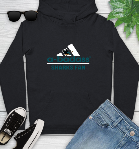 NHL A Badass San Jose Sharks Fan Adidas Hockey Sports Youth Hoodie