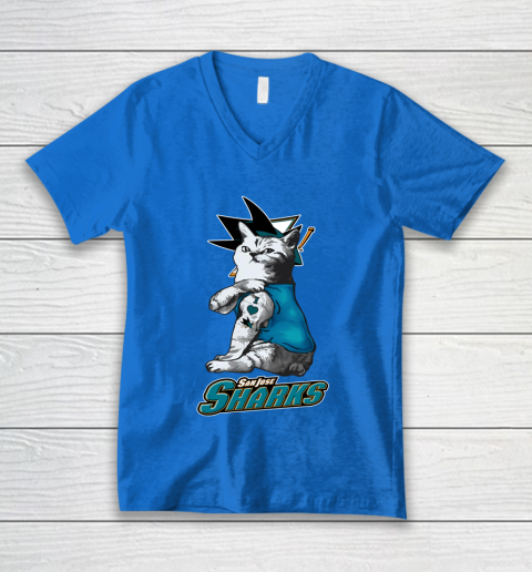 NHL My Cat Loves San Jose Sharks Hockey V-Neck T-Shirt 6 NHL My Cat Loves San Jose Sharks Hockey V-Neck T-Shirt - Image 6