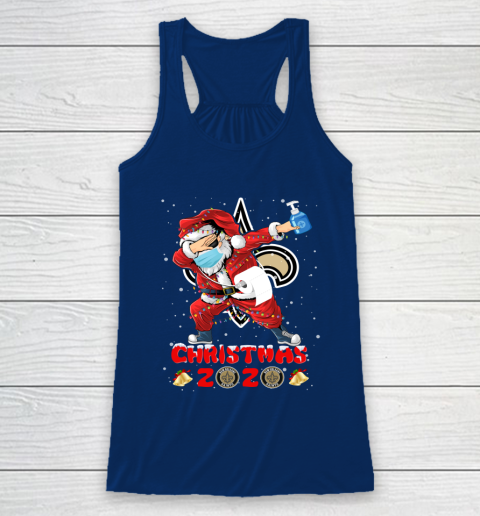 New Orleans Saints Funny Santa Claus Dabbing Christmas 2020 NFL Racerback Tank 6
