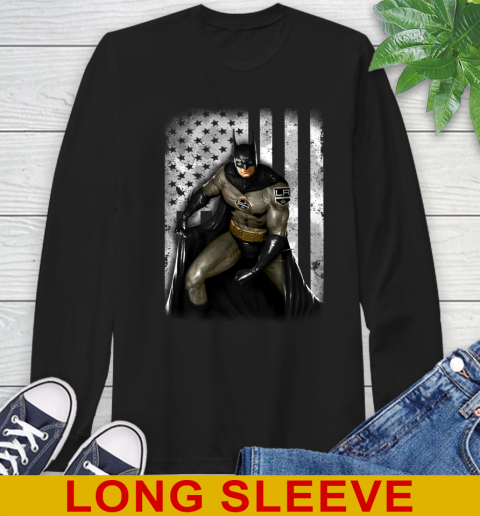 Los Angeles Kings NHL Hockey Batman DC American Flag Shirt Long Sleeve T-Shirt