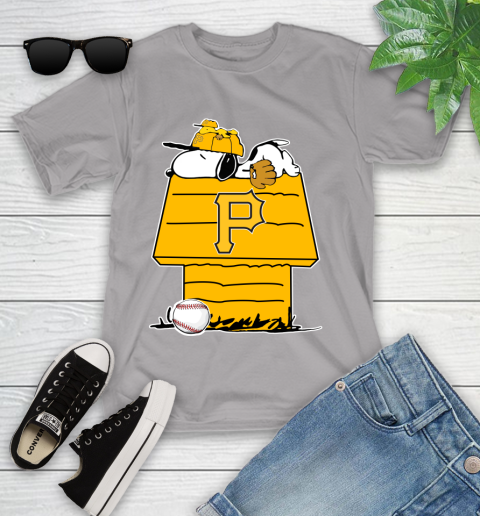 MLB Pittsburgh Pirates Snoopy Woodstock The Peanuts Movie Baseball T Shirt Youth T-Shirt 4