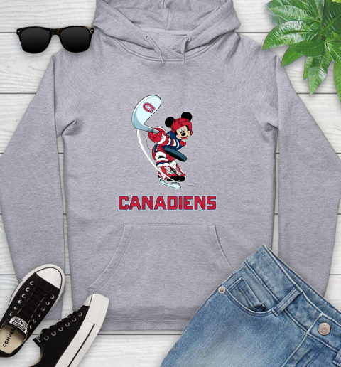 NHL Hockey Montreal Canadiens Cheerful Mickey Mouse Shirt Youth Hoodie 6