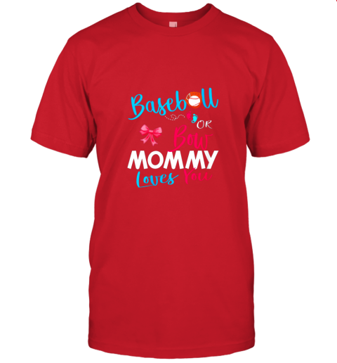 u916 womens baseball gender reveal team baseball or bow party gift jersey t shirt 60 front red