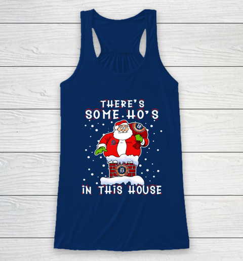 Detroit Tigers Christmas There Is Some Hos In This House Santa Stuck In The Chimney MLB Racerback Tank 6
