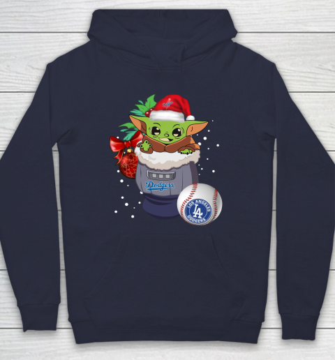 Los Angeles Dodgers Christmas Baby Yoda Star Wars Funny Happy MLB Hoodie 4
