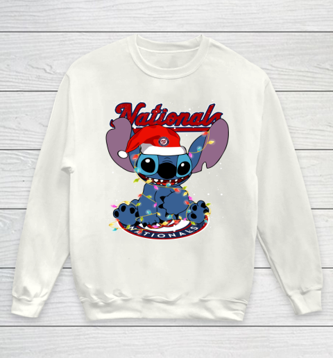 Washington Nationals MLB noel stitch Baseball Christmas Youth Sweatshirt