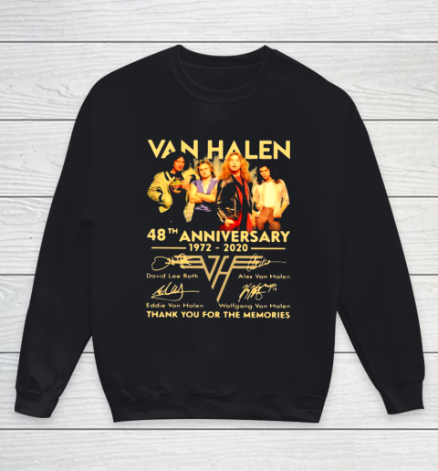 Van Halen 48th Anniversary 1972 2020 thank you for the memories signatures Youth Sweatshirt