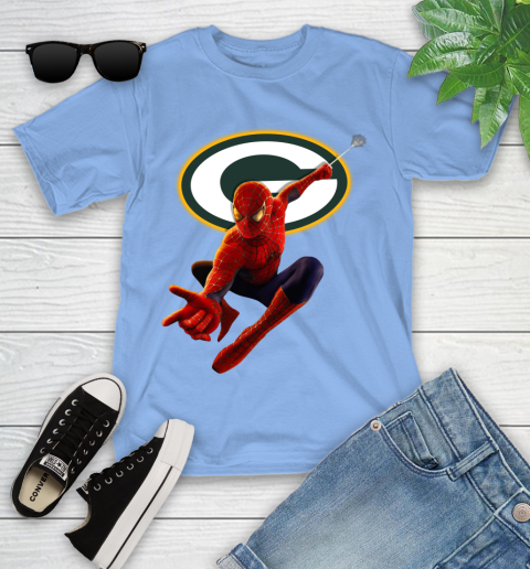 NFL Spider Man Avengers Endgame Football Green Bay Packers Youth T-Shirt 11