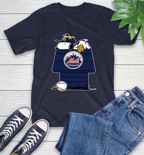 MLB New York Mets Snoopy Woodstock The Peanuts Movie Baseball T Shirt T-Shirt 4