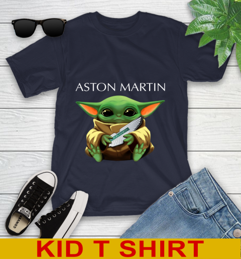 Star Wars Baby Yoda Hugs Aston Martin Car Shirt 98