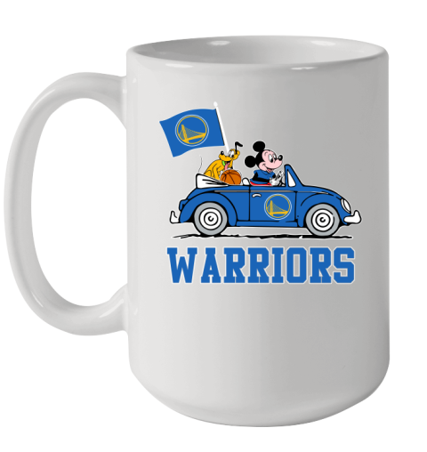 NBA Basketball Golden State Warriors Pluto Mickey Driving Disney Shirt Ceramic Mug 15oz