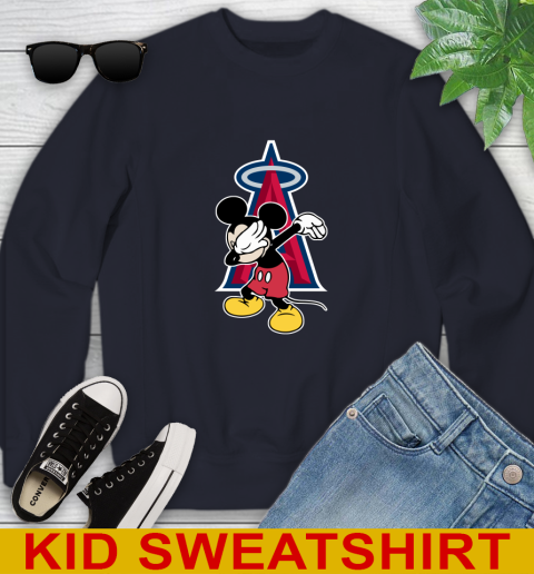 Los Angeles Angels MLB Baseball Dabbing Mickey Disney Sports Youth Sweatshirt 4 Los Angeles Angels MLB Baseball Dabbing Mickey Disney Sports Youth Sweatshirt - Image 4