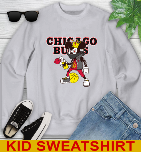 Chicago Bulls NBA Basketball Mickey Peace Sign Sports Youth Sweatshirt 4