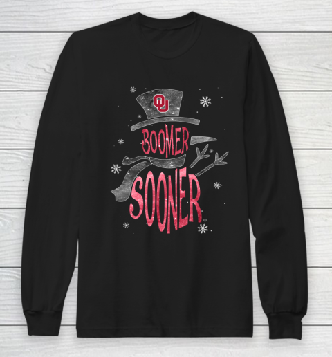 Oklahoma Sooners Christmas Snowman Long Sleeve T-Shirt