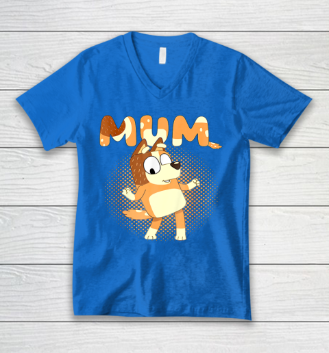 Blueys and Mum Funny For Men Woman Kid V-Neck T-Shirt 5