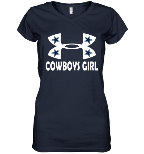 This Girl Loves The Cowboys. Ladies Fitted T-Shirt. Funny sayings on t- shirts. Dallas Cowboy Shirt