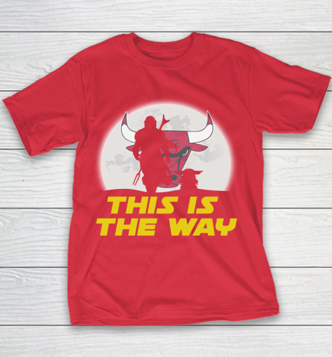 Chicago Bulls NBA Basketball Star Wars Yoda And Mandalorian This Is The Way Youth T-Shirt 7