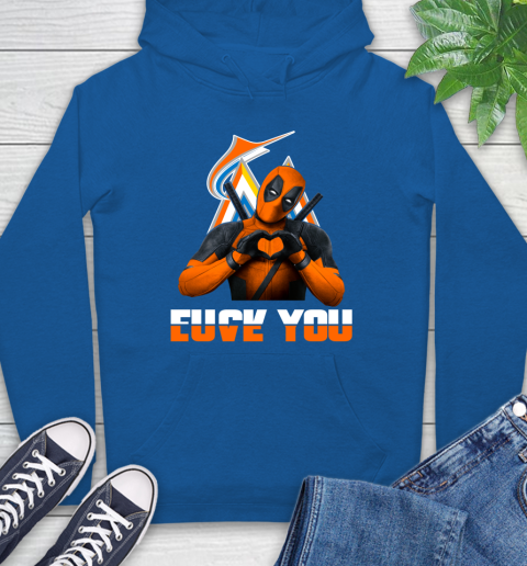 MLB Miami Marlins Deadpool Love You Fuck You Baseball Sports Hoodie 9