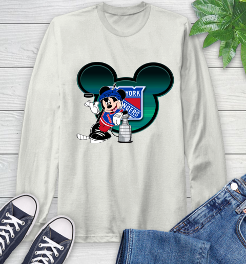NHL New York Rangers Stanley Cup Mickey Mouse Disney Hockey T Shirt Long Sleeve T-Shirt 12