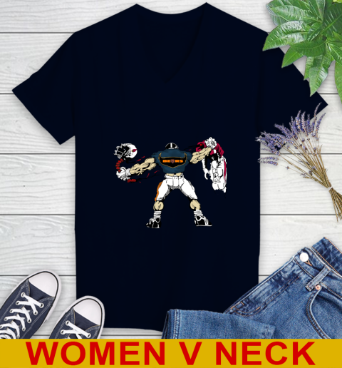 Chicago Bears NFL Football Fight For Victory Women's V-Neck T-Shirt 3