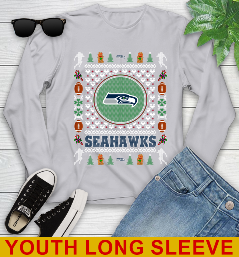 Seattle Seahawks Merry Christmas NFL Football Loyal Fan Youth Long Sleeve 5