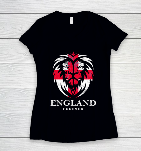 ENGLAND LIONHEAD ST. GEORGE CROSS Women's V-Neck T-Shirt