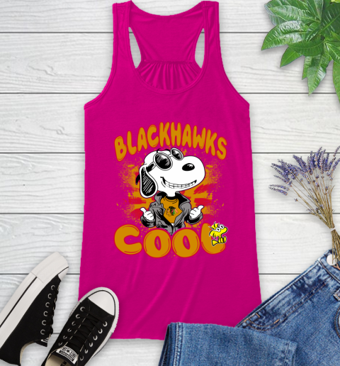 NHL Hockey Chicago Blackhawks Cool Snoopy Shirt Racerback Tank 5