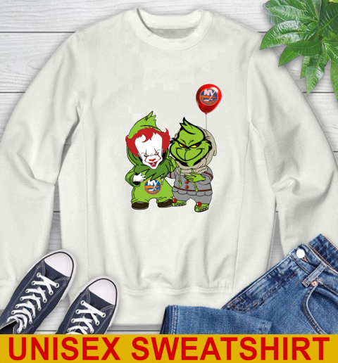New York Islanders Baby Pennywise Grinch Christmas NHL Hockey Sweatshirt