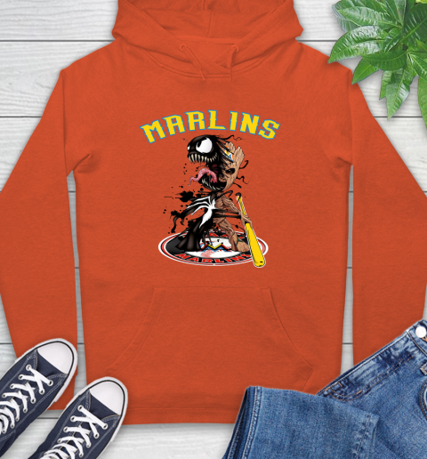 MLB Miami Marlins Baseball Venom Groot Guardians Of The Galaxy Hoodie 5