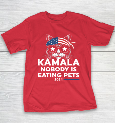 Harris Walz 2024  Nobody Is Eating Pets Youth T-Shirt 7