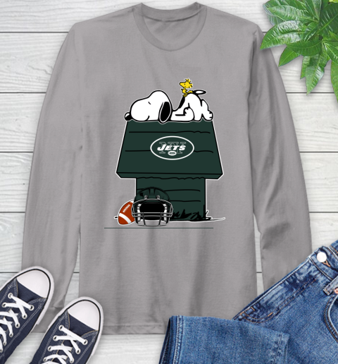 New York Jets NFL Football Snoopy Woodstock The Peanuts Movie Long Sleeve T-Shirt 6