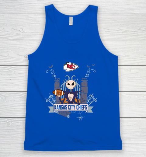 NFL Kansas City Chiefs Football Jack Skellington Halloween Tank Top 4