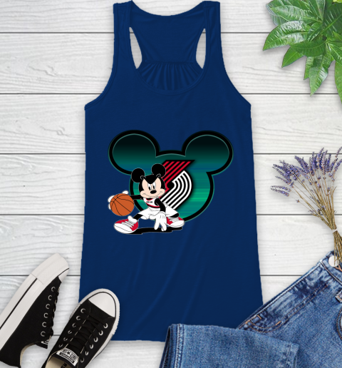 NBA Portland Trail Blazers Mickey Mouse Disney Basketball Racerback Tank 9