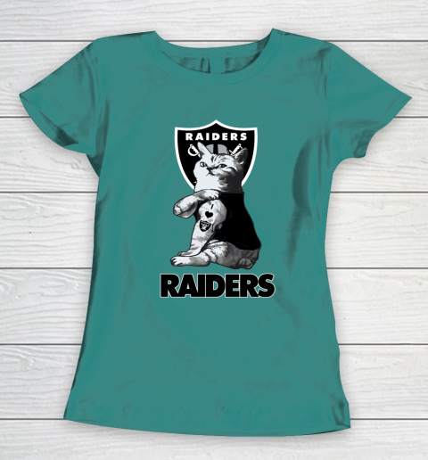 NFL Football My Cat Loves Oakland Raiders Women's T-Shirt 10