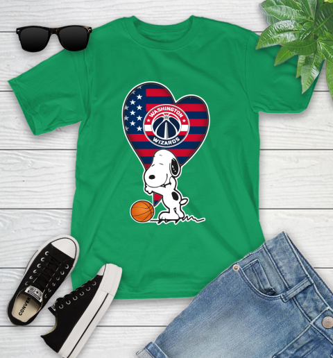 Washington Wizards NBA Basketball The Peanuts Movie Adorable Snoopy Youth T-Shirt 6