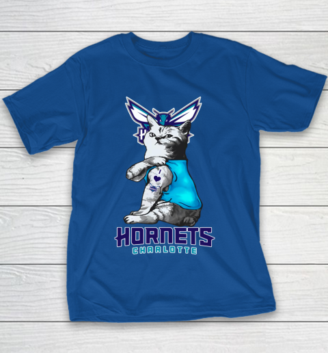 NBA Basketball My Cat Loves Charlotte Hornets Youth T-Shirt 6