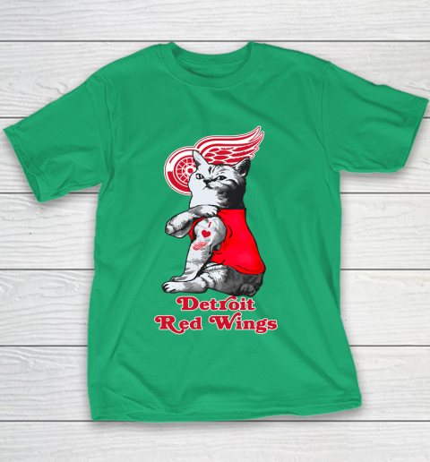 NHL My Cat Loves Detroit Red Wings Hockey Youth T-Shirt 3