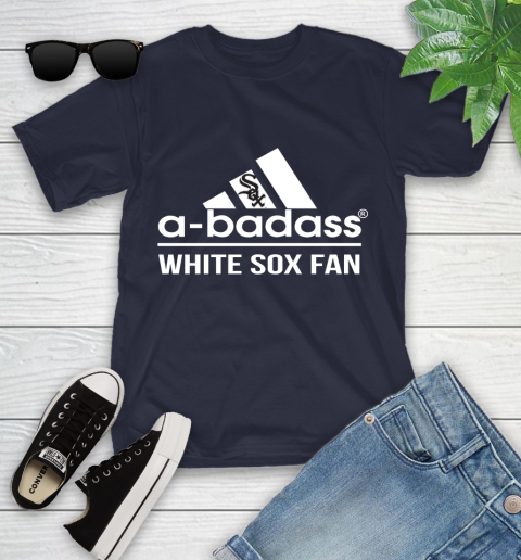 MLB A Badass Chicago White Sox Fan Adidas Baseball Sports Youth T-Shirt 2