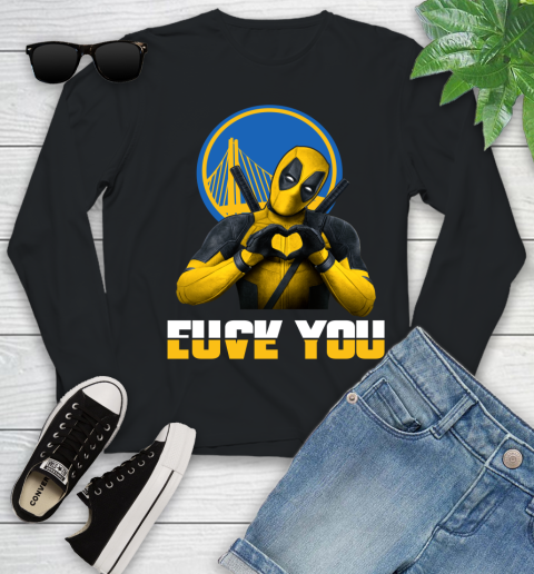 NBA Golden State Warriors Deadpool Love You Fuck You Basketball Sports Youth Long Sleeve