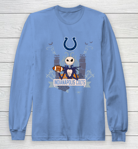 NFL Indianapolis Colts Football Jack Skellington Halloween Long Sleeve T-Shirt 8