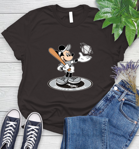 MLB Baseball Chicago White Sox Cheerful Mickey Disney Shirt Women's T-Shirt 9