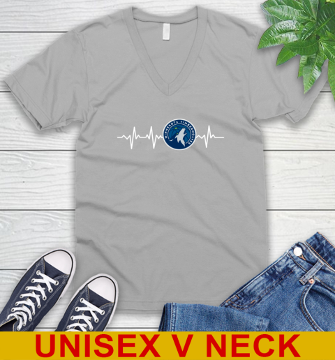 Minnesota Timberwolves NBA Basketball Heart Beat Shirt V-Neck T-Shirt 3