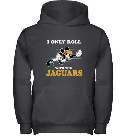 NFL Mickey Mouse I Only Roll With Jacksonville Jaguars Youth Hoodie