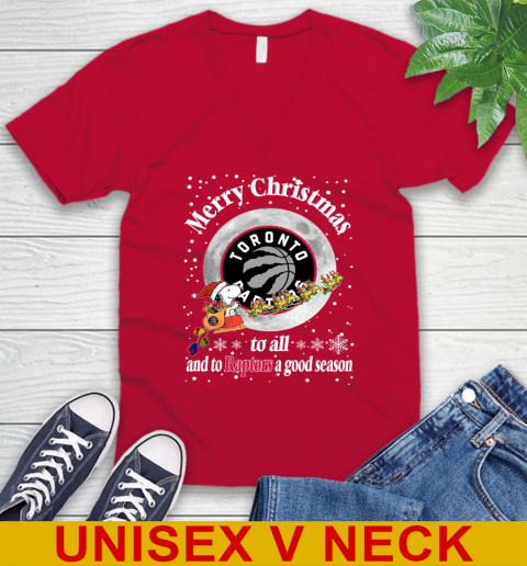 Toronto Raptors Merry Christmas To All And To Raptors A Good Season NBA Basketball Sports V-Neck T-Shirt 6