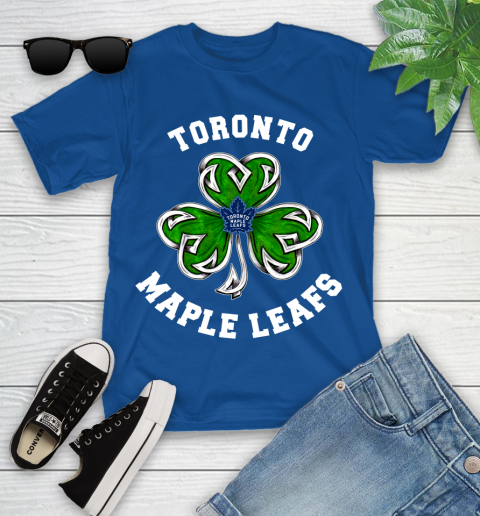 NHL Toronto Maple Leafs Three Leaf Clover St Patrick's Day Hockey Sports Youth T-Shirt 12