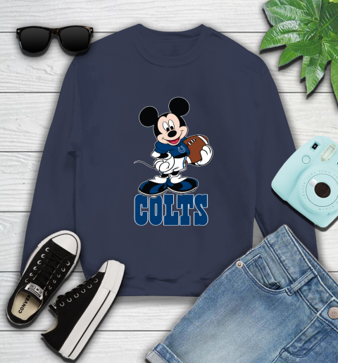 NFL Football Indianapolis Colts Cheerful Mickey Mouse Shirt Sweatshirt 3