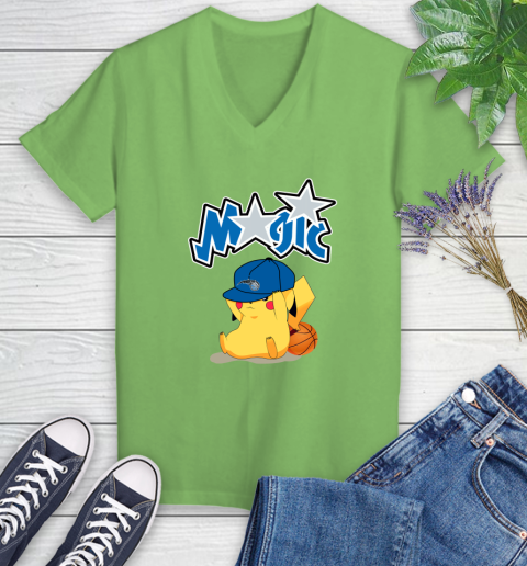 NBA Pikachu Basketball Sports Orlando Magic Women's V-Neck T-Shirt 12 NBA Pikachu Basketball Sports Orlando Magic Women's V-Neck T-Shirt - Image 12