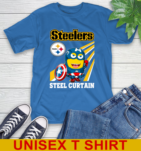NFL Football Pittsburgh Steelers Captain America Marvel Avengers Minion Shirt T-Shirt 11