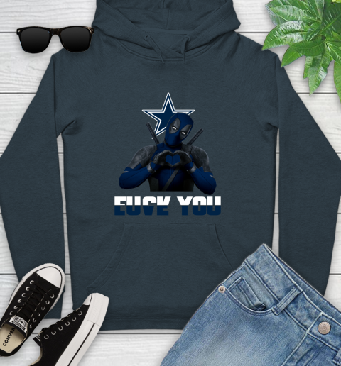 NHL Dallas Cowboys Deadpool Love You Fuck You Football Sports Youth Hoodie 10