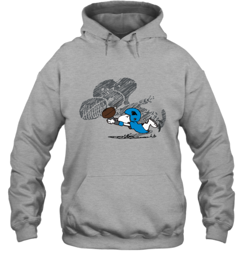 obj1 carolina panthers snoopy plays the football game hoodie 23 front sport grey